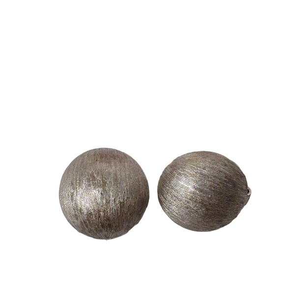 Vintage Crown Trifari Clip On Earrings Brushed Silver Tone Round Button Design - Picture 5 of 6